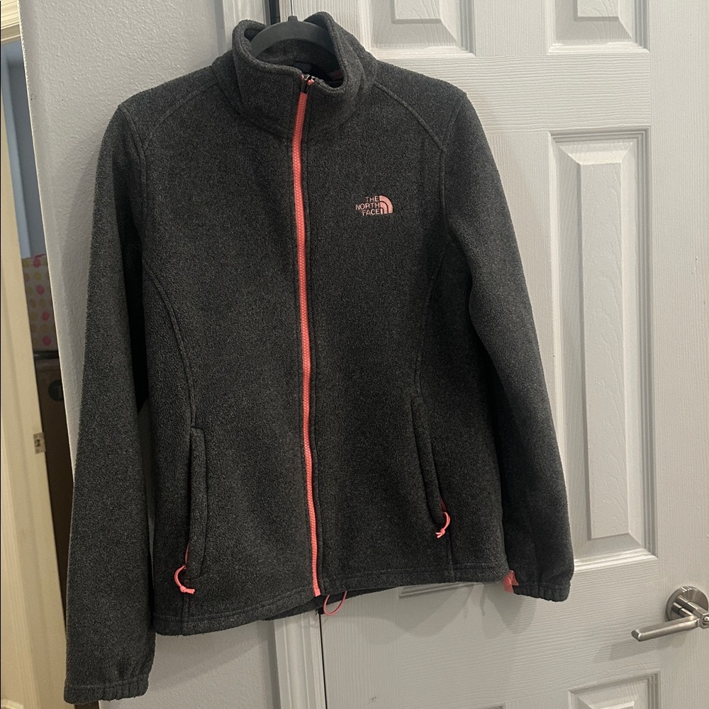 The North Face Charcoal Jacket with Coral Details